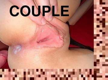 pantat, anal, sayang, remaja, creampie-ejakulasi-di-dalam-vagina-atau-anus-dan-keluarnya-tetesan-sperma, pasangan, berambut-merah, pelacur-slut, sudut-pandang, sperma