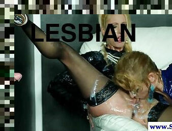 Euro lesbians on bukkake gloryhole getting wet