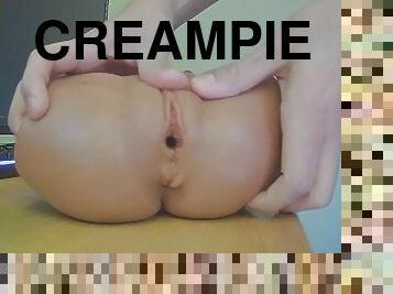 masturbácia, amatérske, hračky, creampie, semeno, jebanie, sólo, bábika