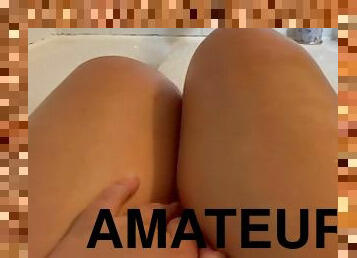 baignade, amateur, massage, belle-femme-ronde, pieds, fétiche, solo, réalité, jambes