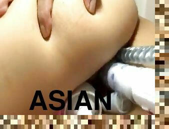 Asian milf gets anal fucked during threesome sex