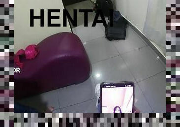 Viendo hentai con mi hijastro y repitiendo los dilogos