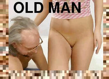 Old man fuck young blonde