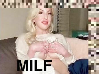 Netflix & Tits w Fuck Toy Blonde Milf Tease Babe Flashing Big Boobs Amateur 60fps 4K