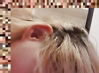 Hot blonde teen suck old man cock and eats all cum