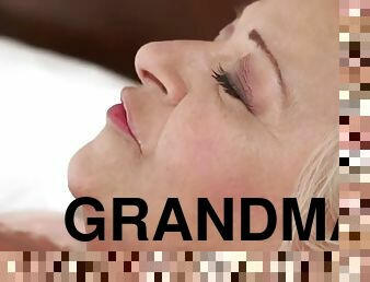 Nailed grandma drips cum