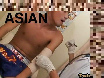 Asian sporty twink fucked in the infirmary by a doc after checkup