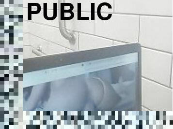 Watchin porn on the sink at walmart
