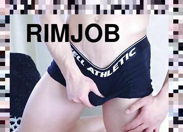 Muscle bodybuilder rimjob with cumshot