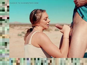 Tiffany Watson receives a huge facial in the desert