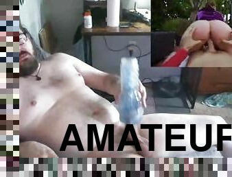 masturbation, amatör, cumshot, gigantisk-kuk, webbkamera, ensam, kuk