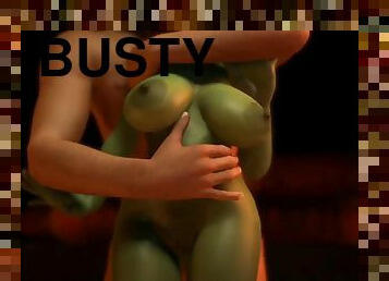 Fucking a Sexy Busty Goblin Girl Standing : 3D Porn