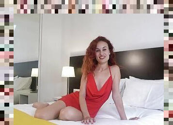 Charming redhead tries porn for the FIRST TIME with Jordi ENP. She wants to become a pornstar!