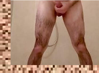 Hairy Shower Jerk Huge Load