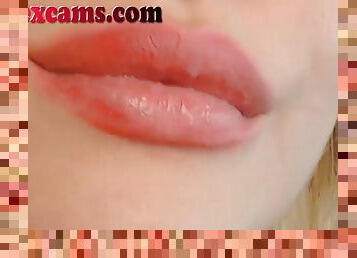 Lip biting fetish on webcam