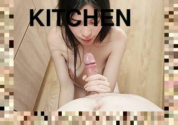The Delivery Man Fucks A Client At Her House In The Kitchen Beautiful 18 Teen