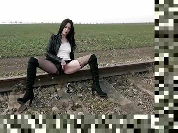 Masturbation and Pissing on a railway track - trailer