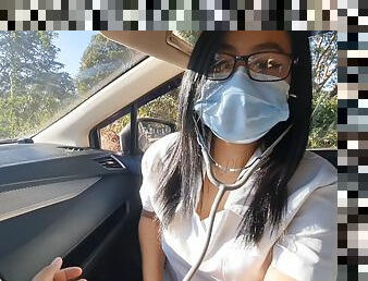 Pinay nurse girl fucked in Public Road inside the car, Pinick up si nurse libreng kantot para sa libreng sakay