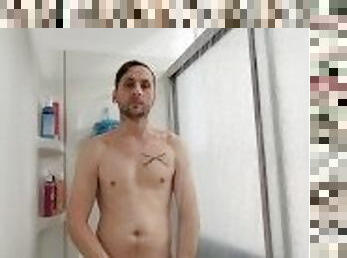 Jerking in Shower with Huge Cum shot!