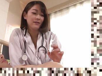Japanese female doctor wants to go slutty on guy's cock
