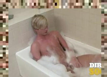 DirtyBoySociety - Cute blonde scene twink takes bubble bath