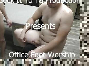 pejabat, amateur, homoseksual, kaki, fetish, meghisap, jari-kaki