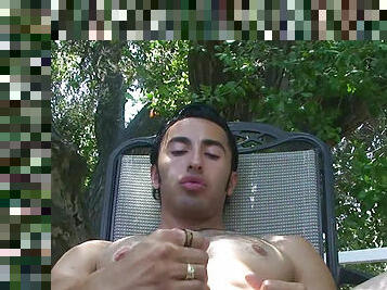 Outdoor masturbation with slender Gianni Luca