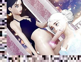 Futa Girl Fucks Girl Before they both Suck Dick In POV : 3D Porn