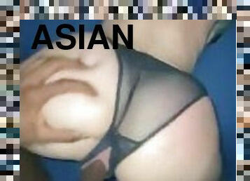 asiático, traseiros, enganar, cona-pussy, amador, interracial, caseiro, penetração-de-braço, preto, casal