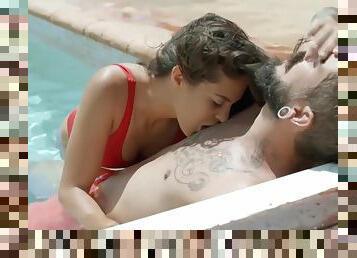Spanish Lifeguard Beauty Saves A Guy From The Pool With Carolina Abril
