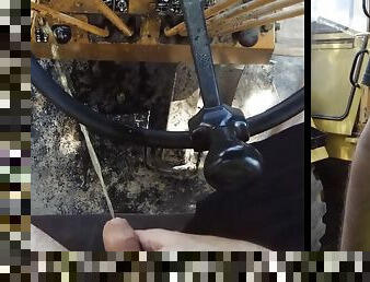 Pissing inside the digger