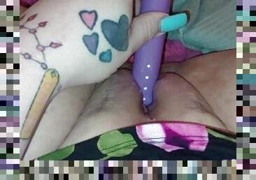 Period Red Pussy, Dildo Fucking around. Dripping wet