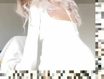Sexy ass and sexy white dress blonde dildo good times