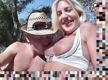 German blonde teen student picked up on vacation for anal sex