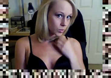 Sexy blonde demonstrates her sweet nice boobies