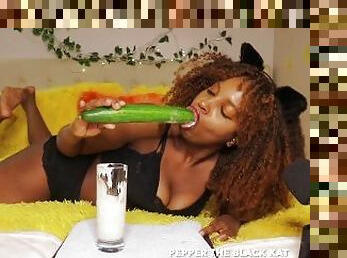 CUCUMBER LICKING WITH RANCH (ASMR)