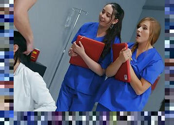 Dirty MILF involves these teen nurses into the game