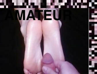 Hot Footjob From Sexy Step Sis With Huge Cumshot????????