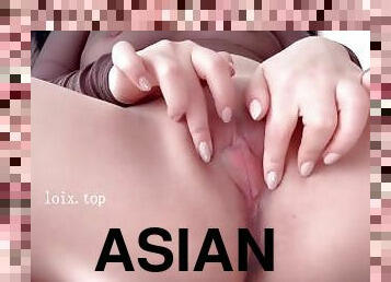 asia, payudara-besar, mastubasi, orgasme, stocking, vagina-pussy, muncrat, isteri, mainan, hitam