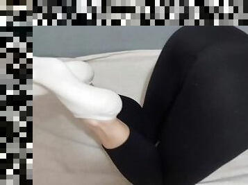 sockjob & footjob and cum on sexy feet