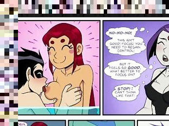Teen Titans - Emotional Illness Pt.1 - Robin fucks Starfire in the pool while Raven watches