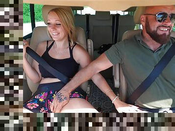 Trucker ass fucks blonde babe after picking her up