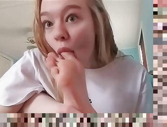 Blonde Teen Feet Self Worship