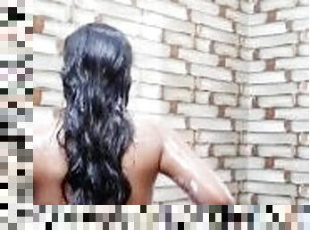 Indian curvy college girl takes shower