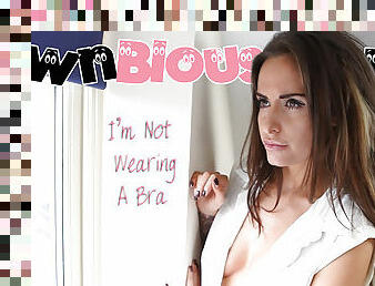 Amelia in I'm Not Wearing A Bra - DownblouseJerk