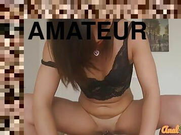 Anal amateur IR babe rides a black cock with her pussy and ass