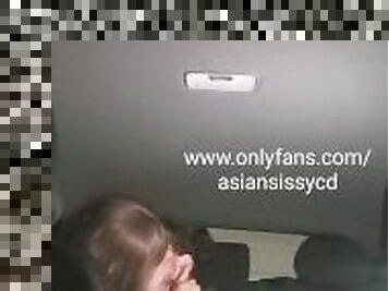 asiatique, amateur, interracial, voiture, baisers