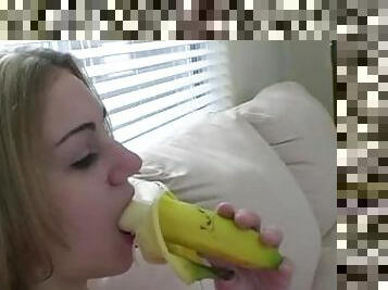 Sweet Amber Eating Banana Teasing