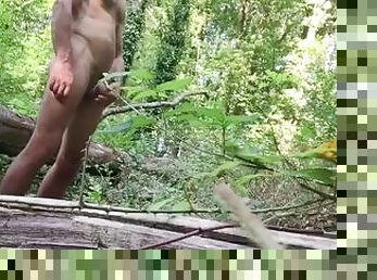 Totaly naked in the wood