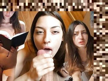 sayang, blowjob-seks-dengan-mengisap-penis, buatan-rumah, creampie-ejakulasi-di-dalam-vagina-atau-anus-dan-keluarnya-tetesan-sperma, pasangan, sudut-pandang, susu